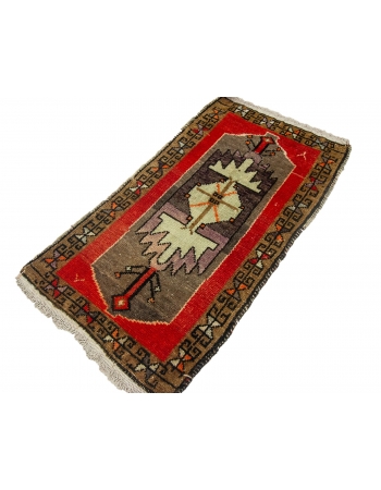 Unique Vintage Mini Turkish Rug - 1`7" x 3`1"