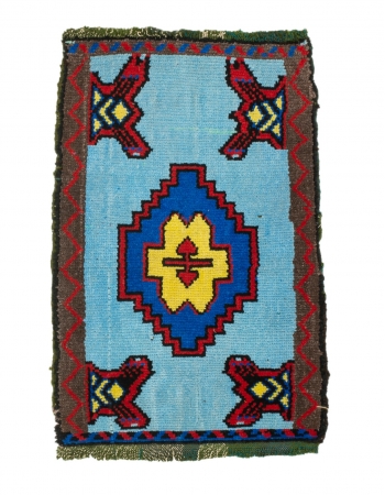 Blue Vintage Mini Turkish Rug - 1`8" x 2`7"