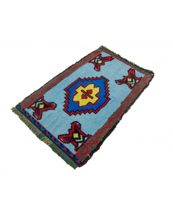 Blue Vintage Mini Turkish Rug - 1`8" x 2`7"