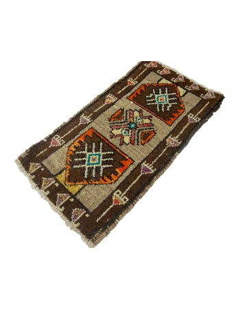 Brown & Orange Mini Rug - 1`7" x 3`2"