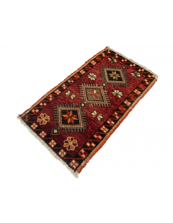 Vintage Decorative Mini Turkish Rug - 1`9" x 3`1"