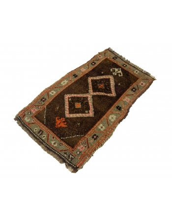 Brown & Orange Vintage Mini Rug - 1`10" x 3`0"