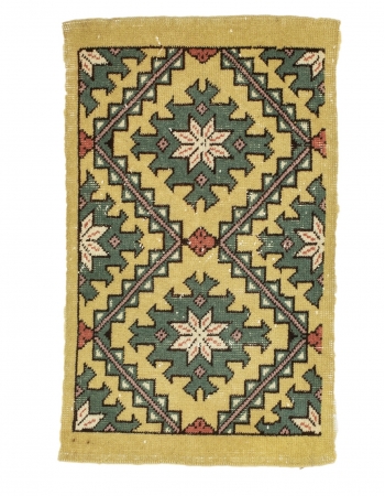 Yellow & Green Mini Vintage Rug - 1`9" x 2`9"