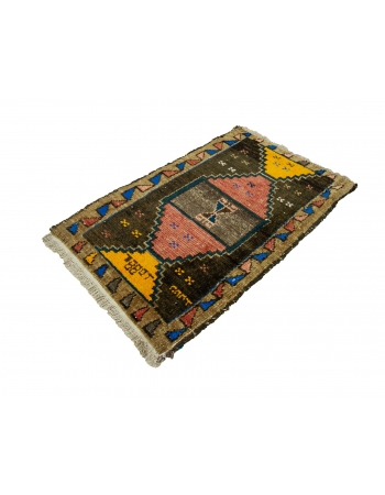 Unique Vintage Mini Turkish Rug - 1`8" x 2`7"