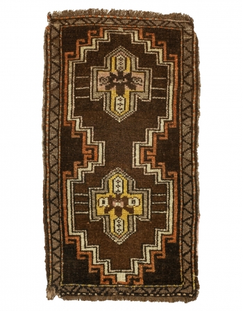 Vintage Mini Turkish Wool Rug - 1`9" x 3`1"