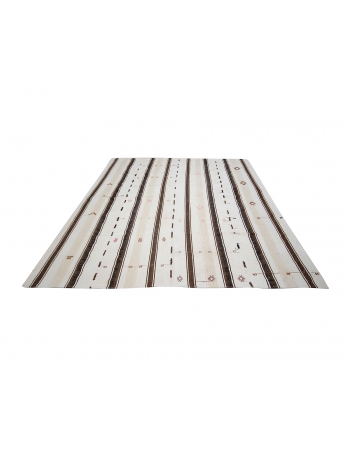 Striped Vintage Turkish Kilim Rug - 7`9