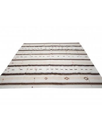 Striped Vintage Turkish Kilim Rug - 7`9
