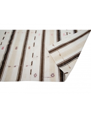 Striped Vintage Turkish Kilim Rug - 7`9