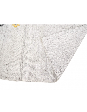 Vintage Large Gray Kilim Rug - 7`4" x 10`11"