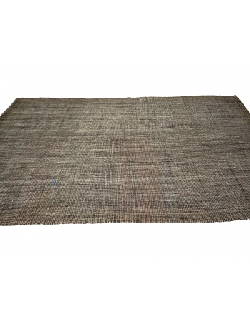 Vintage Brown & Gray Modern Kilim Rug - 6`5" x 11`2"