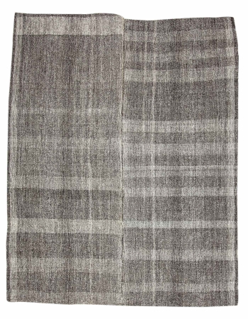 Gray Unique Vintage Turkish Kilim Rug - 8`0" x 10`0"