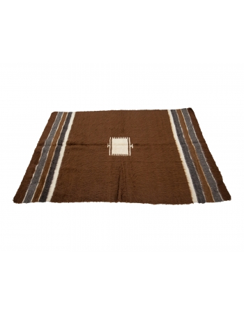 Brown Vintage Turkish Blanket Kilim Rug - 4`5" x 6`7"