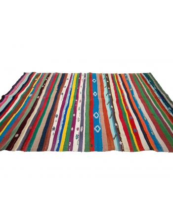 Colorful Striped Vintage Kilim Rug - 6`7" x 10`8"