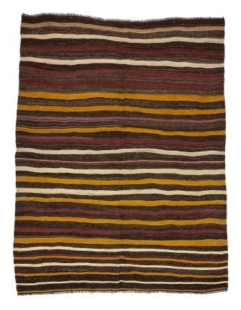 Striped Vintage Goat Hair Kilim Rug - 7`3" x 9`5"