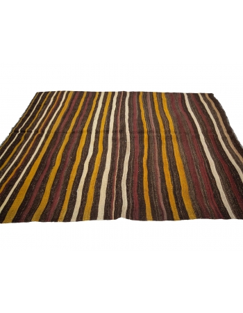 Striped Vintage Goat Hair Kilim Rug - 7`3" x 9`5"