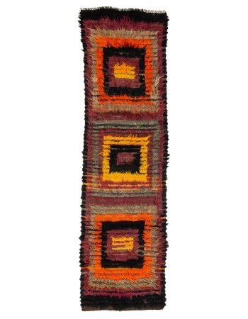 Decorative Vintage Unique Tulu Rug - 3`2" x 11`2"