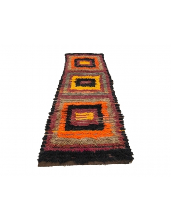 Decorative Vintage Unique Tulu Rug - 3`2" x 11`2"