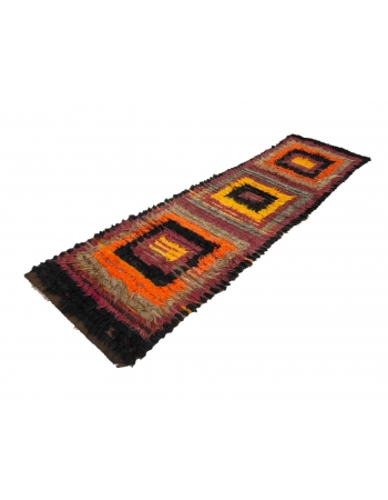 Decorative Vintage Unique Tulu Rug - 3`2" x 11`2"