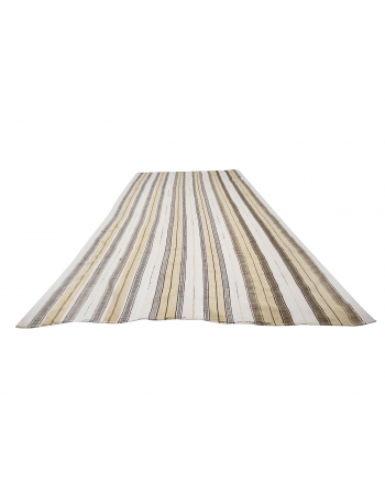 Vertical Striped Oversized Turkish Kilim Rug - 9`4" x 17`3"