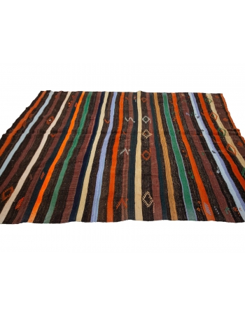 Stripoed Vintage Decorative Kilim Rug - 6`11" x 8`10"