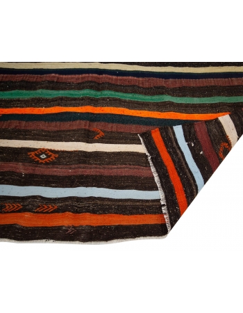 Stripoed Vintage Decorative Kilim Rug - 6`11" x 8`10"