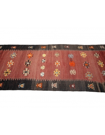 Vintage Decorative Turkish Kilim Runner - 3`5" x 12`2"