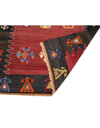 Vintage Decorative Turkish Kilim Runner - 3`5" x 12`2"