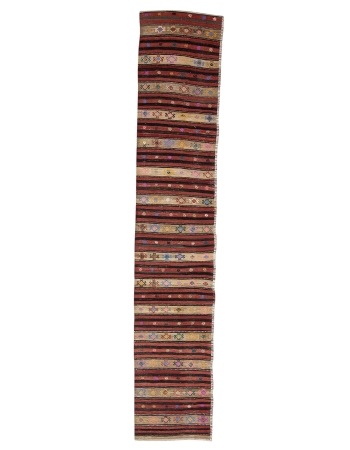 Vintage Decorative Kilim Runner - 2`8" x 13`9"