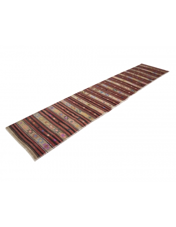 Vintage Decorative Kilim Runner - 2`8" x 13`9"