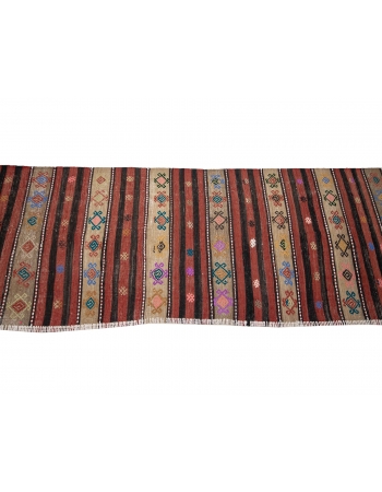 Decorative Vintage Turkish Kilim Runner - 2`6" x 13`0"