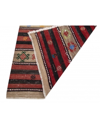 Decorative Vintage Turkish Kilim Runner - 2`6" x 13`0"