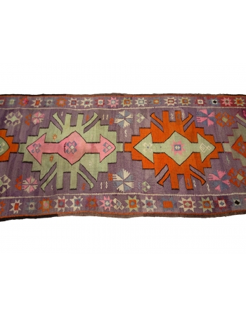 Purple & Orange Vintage Kilim Runner  - 3`4" x 10`4"