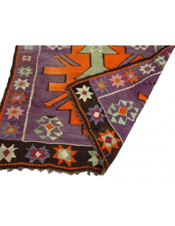 Purple & Orange Vintage Kilim Runner  - 3`4" x 10`4"