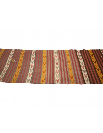 Striped Vintage Turkish Kilim Runner - 2`6" x 9`7"