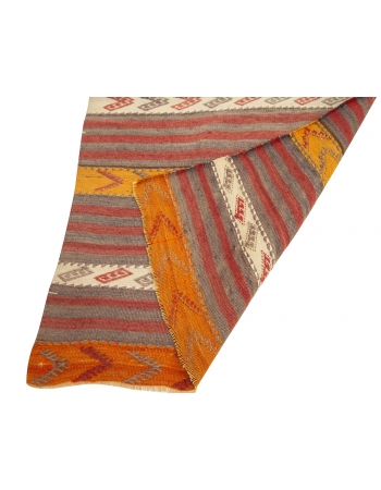 Striped Vintage Turkish Kilim Runner - 2`6" x 9`7"