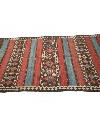 Vintage Decorative Turkish Kilim Rug - 4`10" x 9`7"