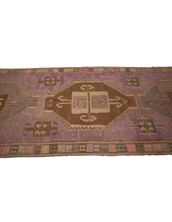 Purple Vintage Decorative Kilim Rug - 4`7" x 15`3"