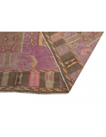 Purple Vintage Decorative Kilim Rug - 4`7" x 15`3"