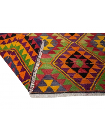 Square Vintage Colorful Kilim Rug - 8`2" x 9`1"