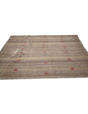 Brown & Gray Vintage Modern Kilim - 6`4" x 9`6"