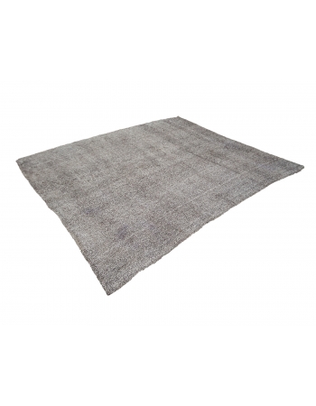 Gray Large Vintage Modern Kilim Rug - 7`7" x 8`8"