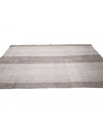 Vintage Gray Modern Turkish Kilim Rug - 6`7" x 11`4"