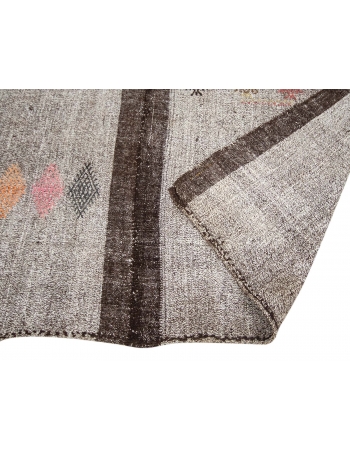 Gray & Brown Vintage Kilim Rug - 6`7" x 10`2"