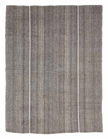 Vintage Gray Unique Turkish Kilim Rug - 7`2" x 9`4"