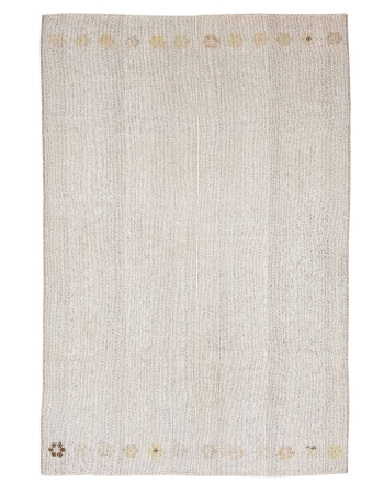 Vintage Light Gray Modern Kilim Rug - 6`2" x 9`4"