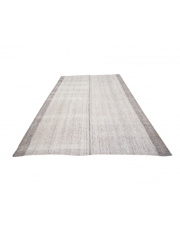 Gray Decorative Vintage Modern Kilim Rug - 7`3" x 10`9"