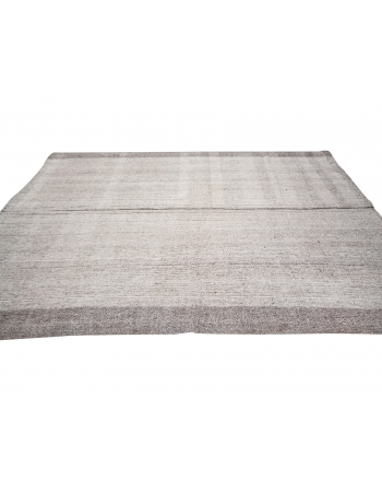 Gray Decorative Vintage Modern Kilim Rug - 7`3" x 10`9"