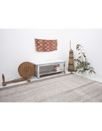 Gray Decorative Vintage Modern Kilim Rug - 7`3" x 10`9"