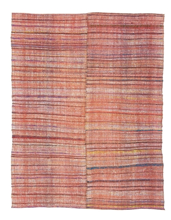 Striped Vintage Turkish Rag Rug - 6`4" x 8`5"