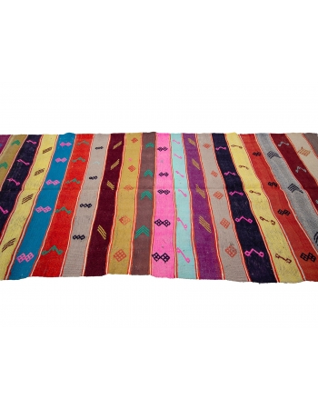 Colorful Vintage Turkish Kilim Rug - 4`6" x 11`0"